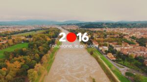 Arno in piena nel 2019. Screenshot di un video inedito a breve disponibile sul canale youtube del progetto Firenze2016