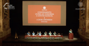 Teatro comunale di Bologna il 29/9/2021 per il Conferimento Laurea ad honorem a Günter Blöschl e Durs Grünbein